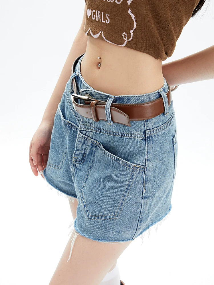 Pantalones cortos de mezclilla de cintura alta