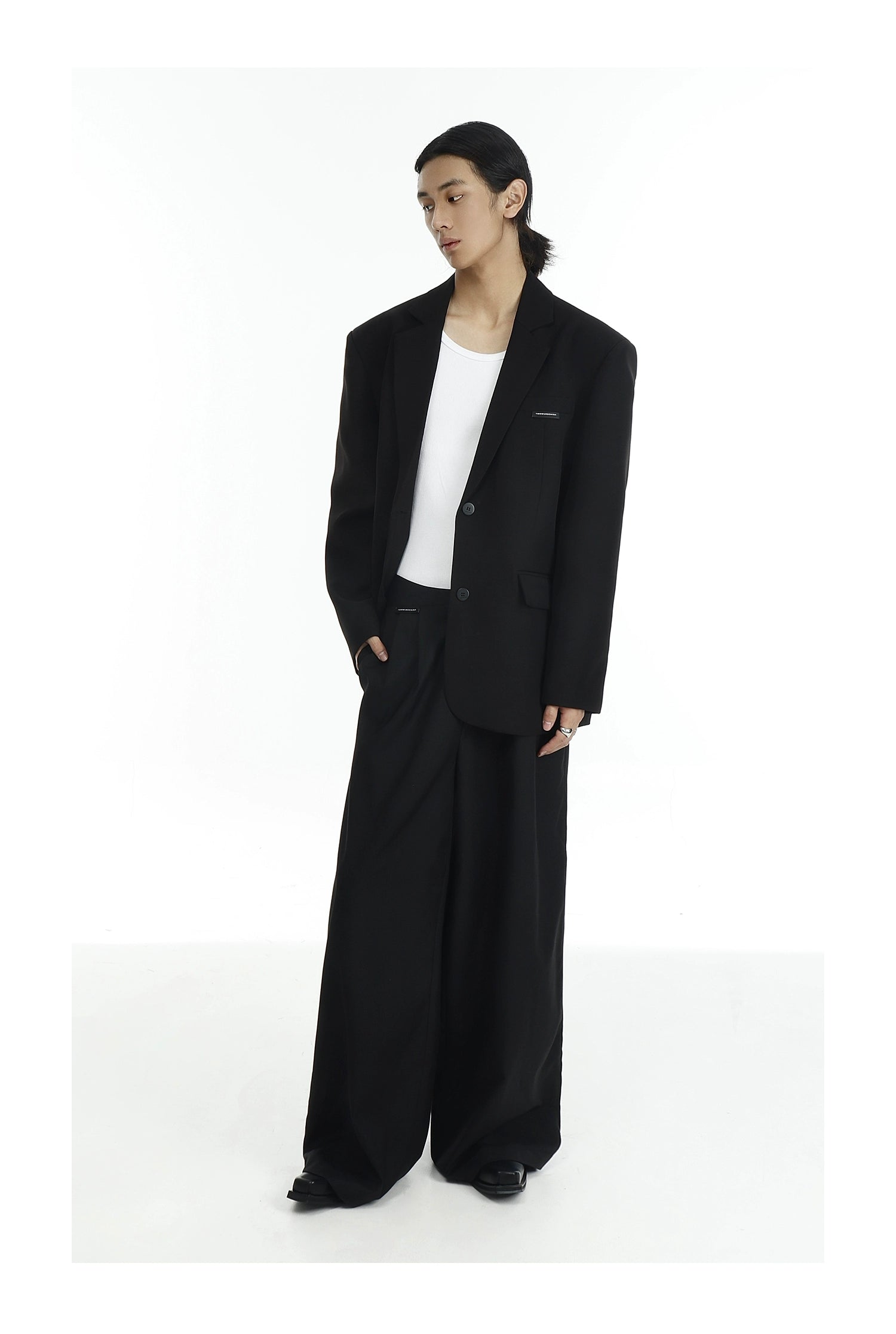 Classic Black Two Button Blazer