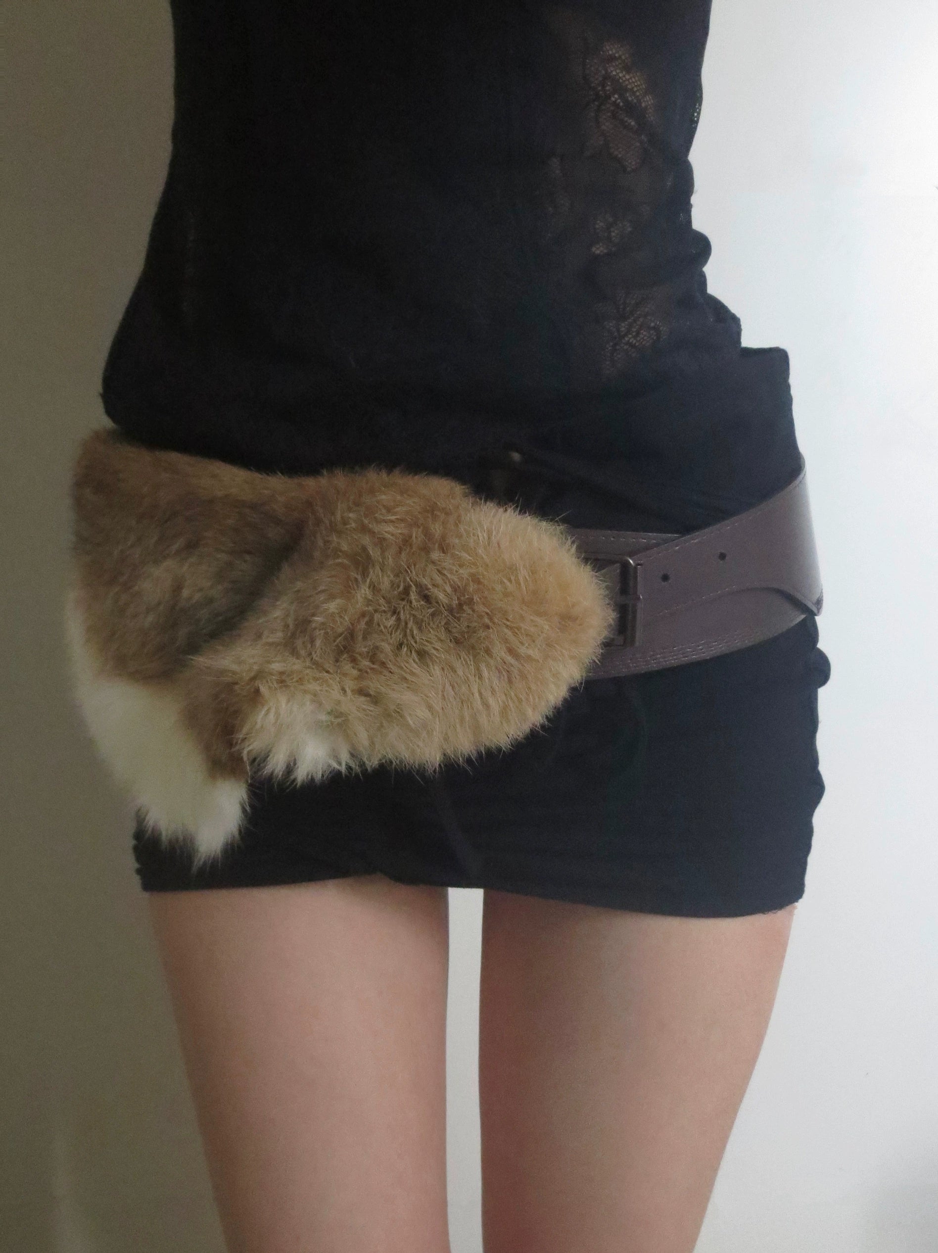 Faux Fur Belted Waist Belt