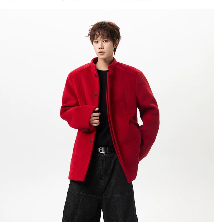 Stand-Collar Wool Jacket