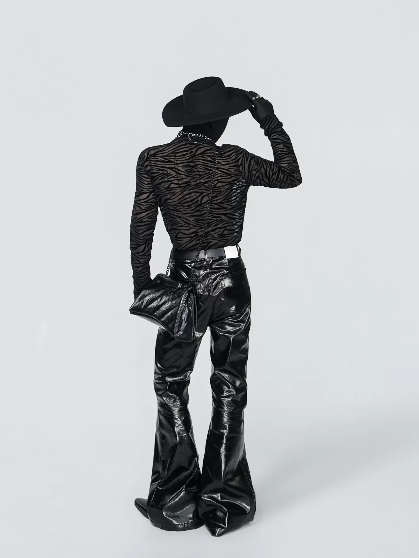 Nocturne Static Sheer Zebra Turtleneck
