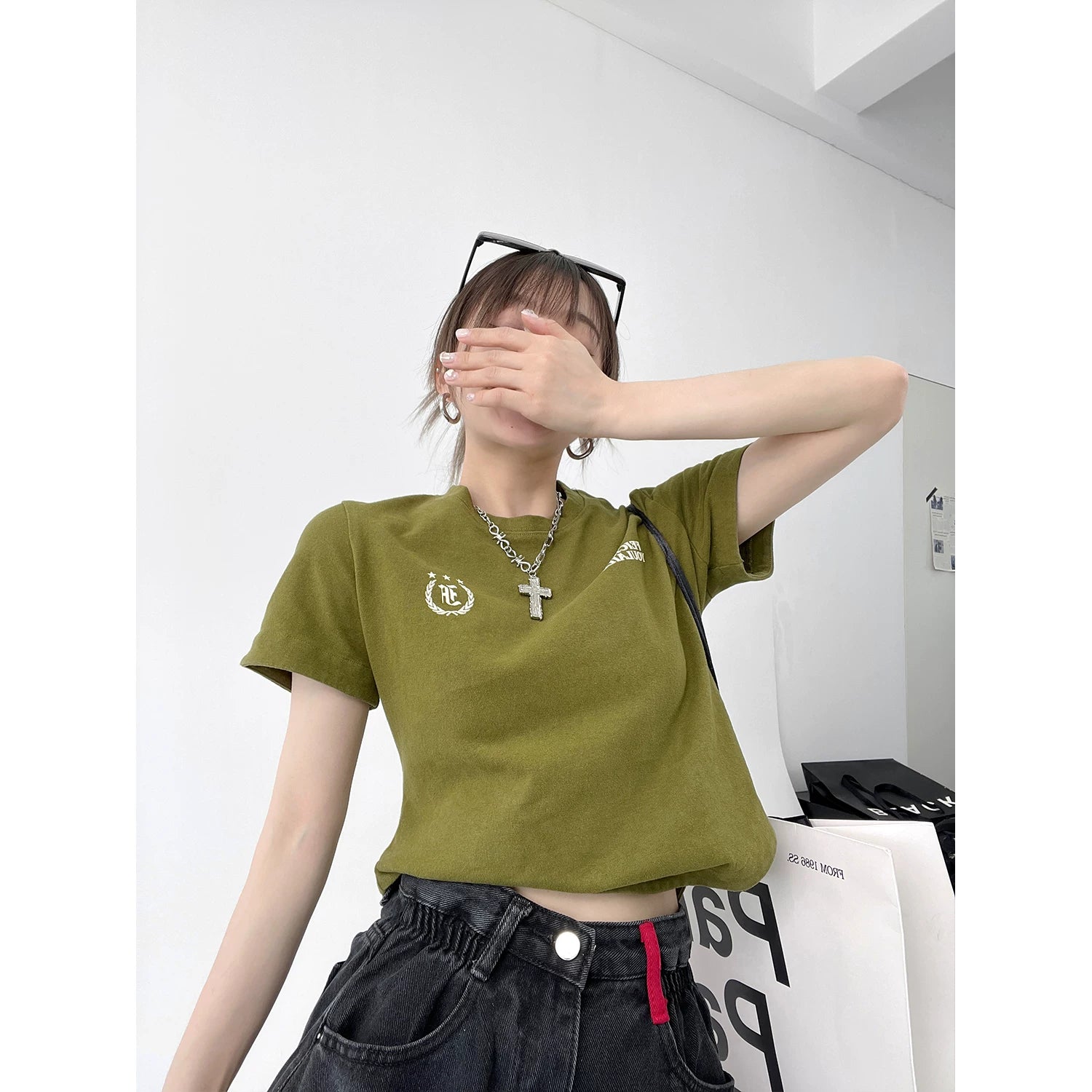 Neon Rebel Fleece Crop Tee