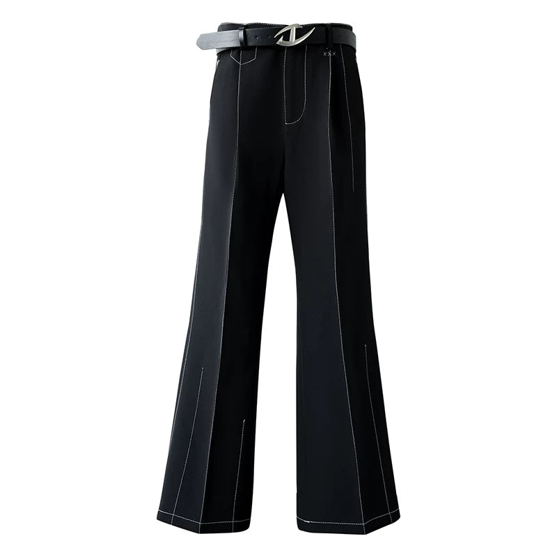 Midnight Gridline Tailored Flare Trousers