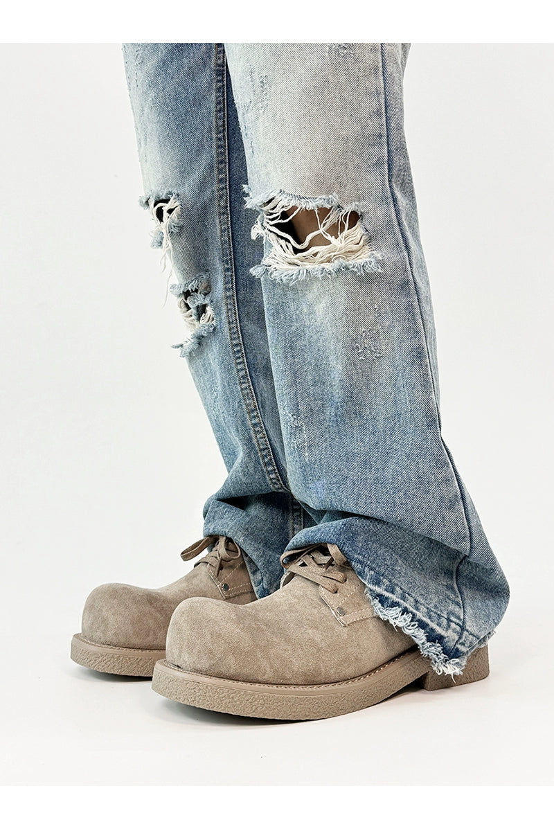 Modern Chunky Suede Platform Derbies