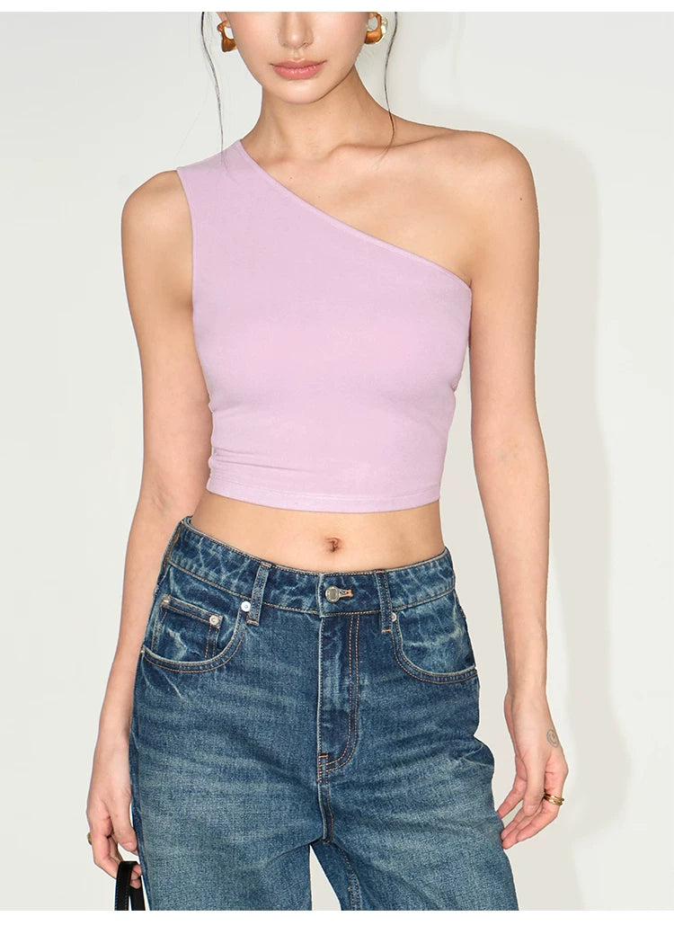 Asymmetry Chic One‑Shoulder Crop Top