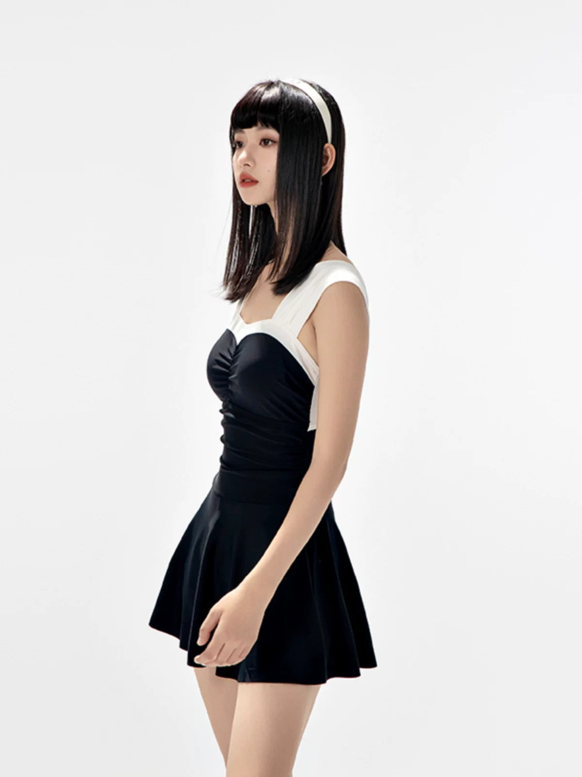 Mono Muse Open‑Back Skirted Swimsuit
