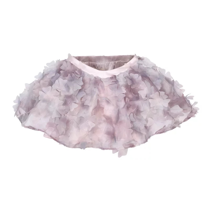 Petal Appliqué Sheer Skirt