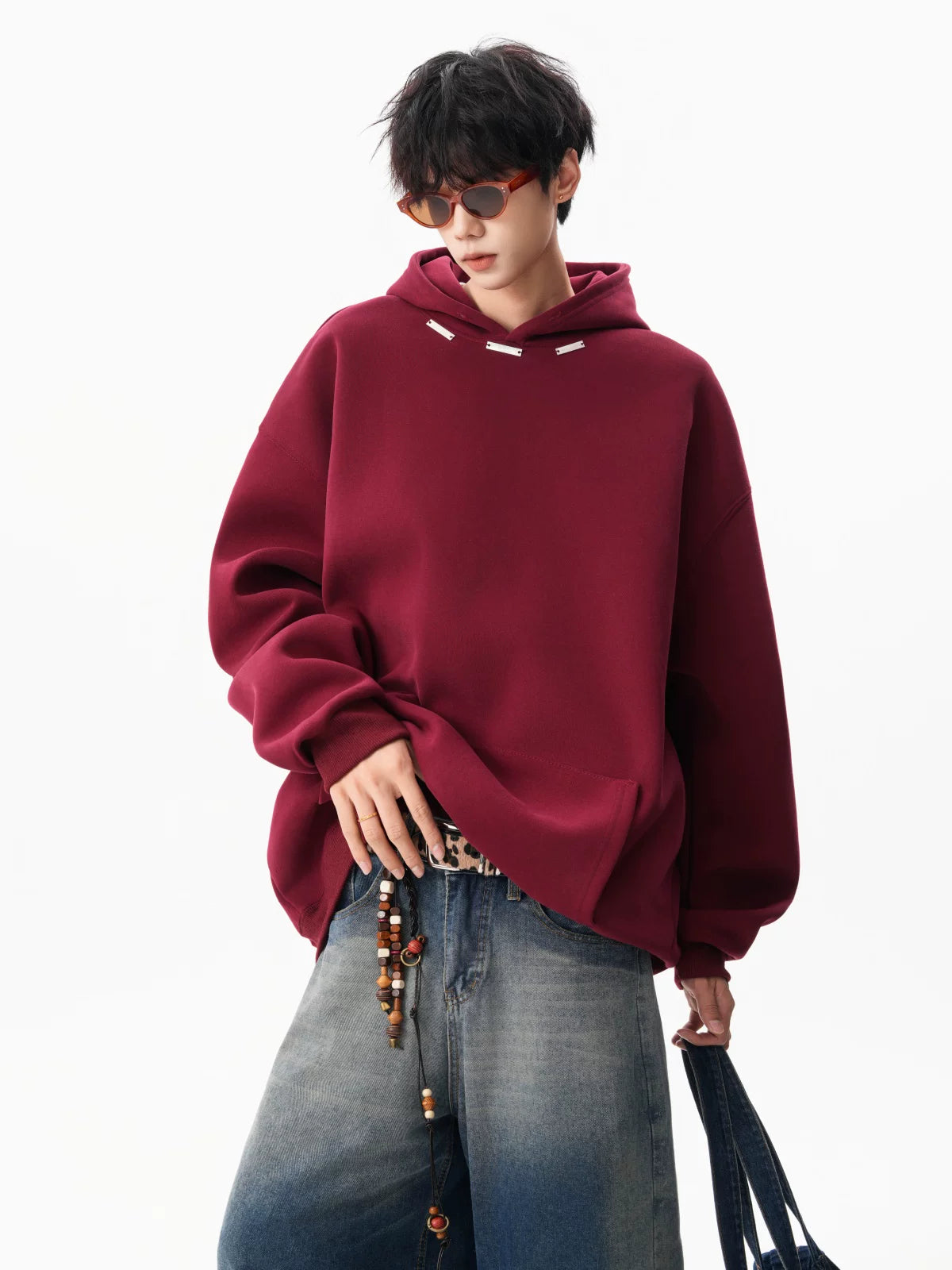 Noir Minimal Drop‑Shoulder Hoodie