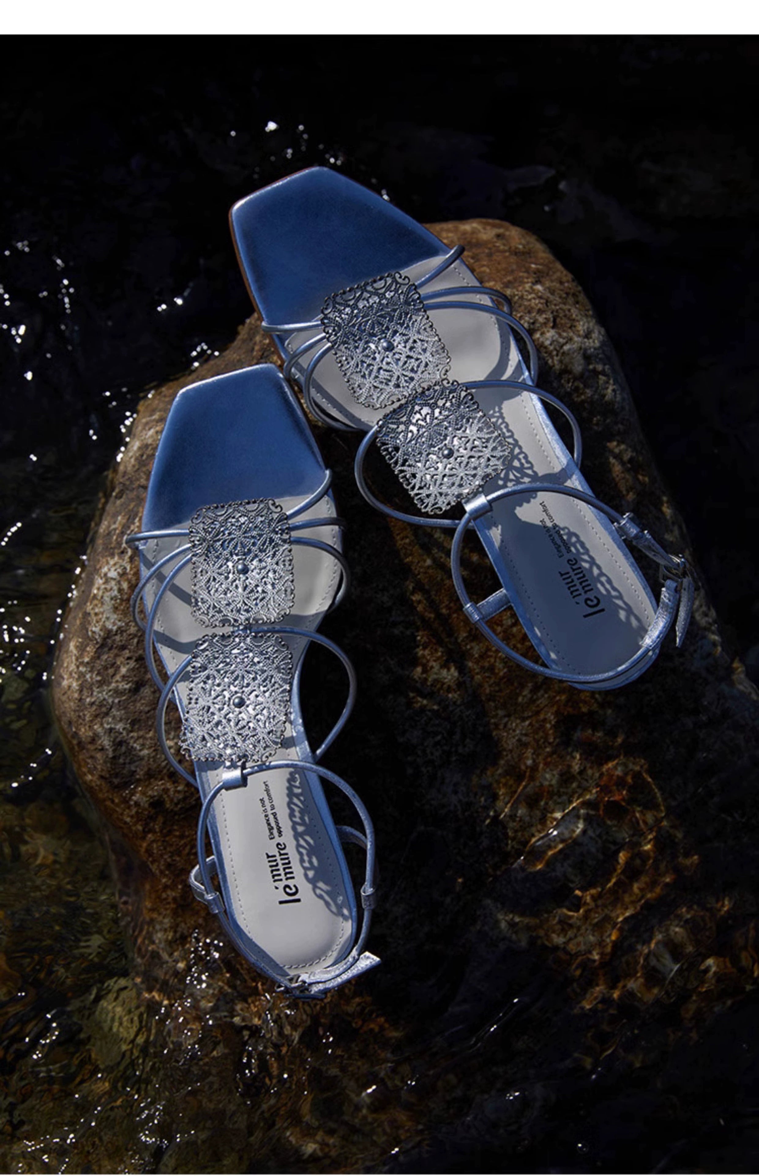 Gold Filigree Strappy Sandals