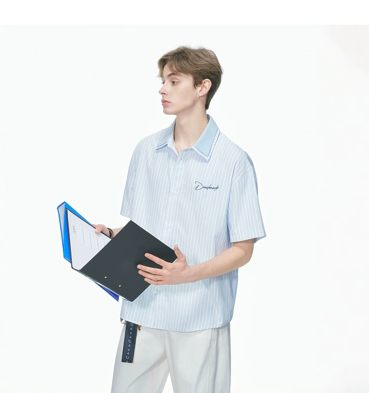 Daylight Pinstripe Contrast Collar Shirt