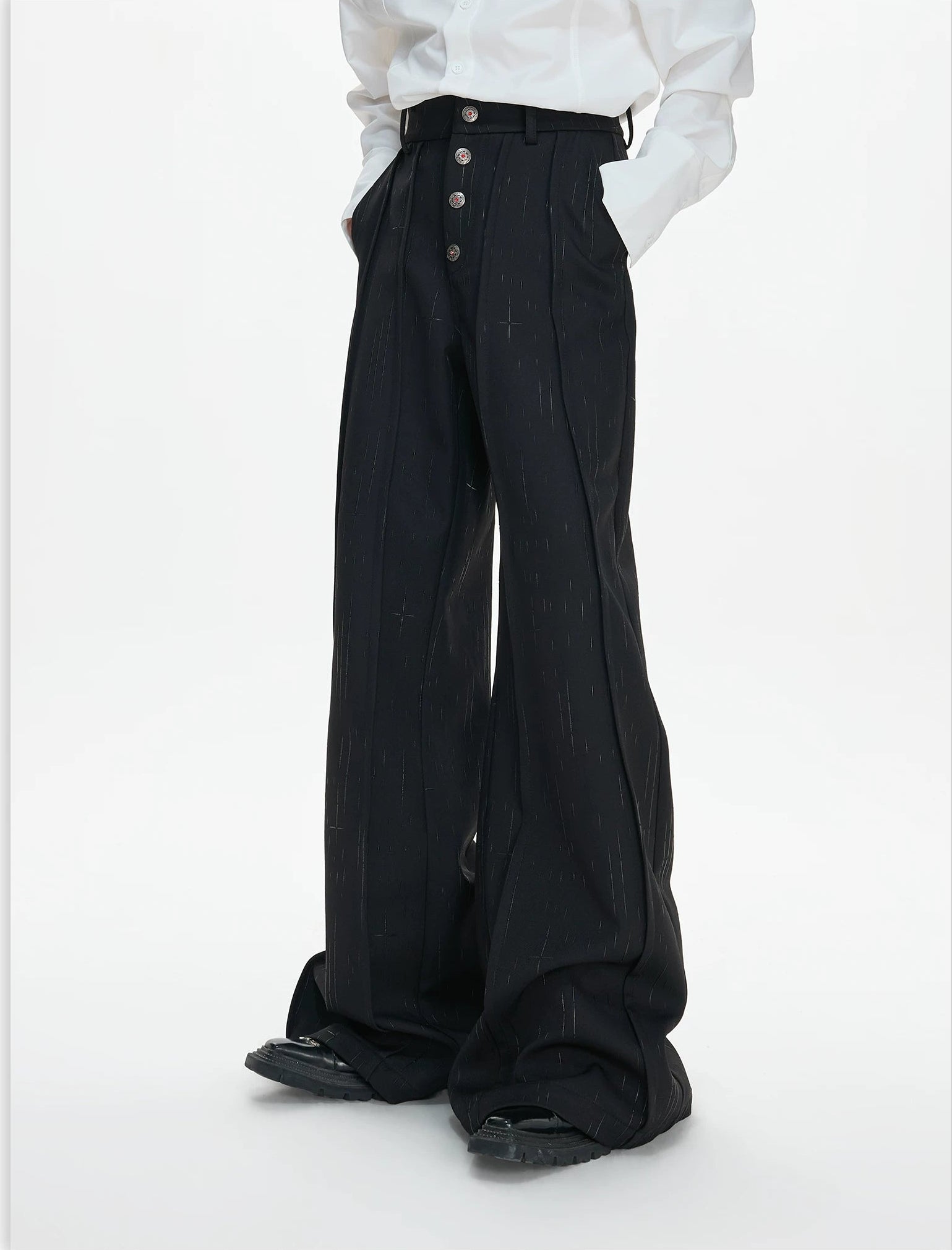 Nebula Pinstripe Oversized Drape Blazer