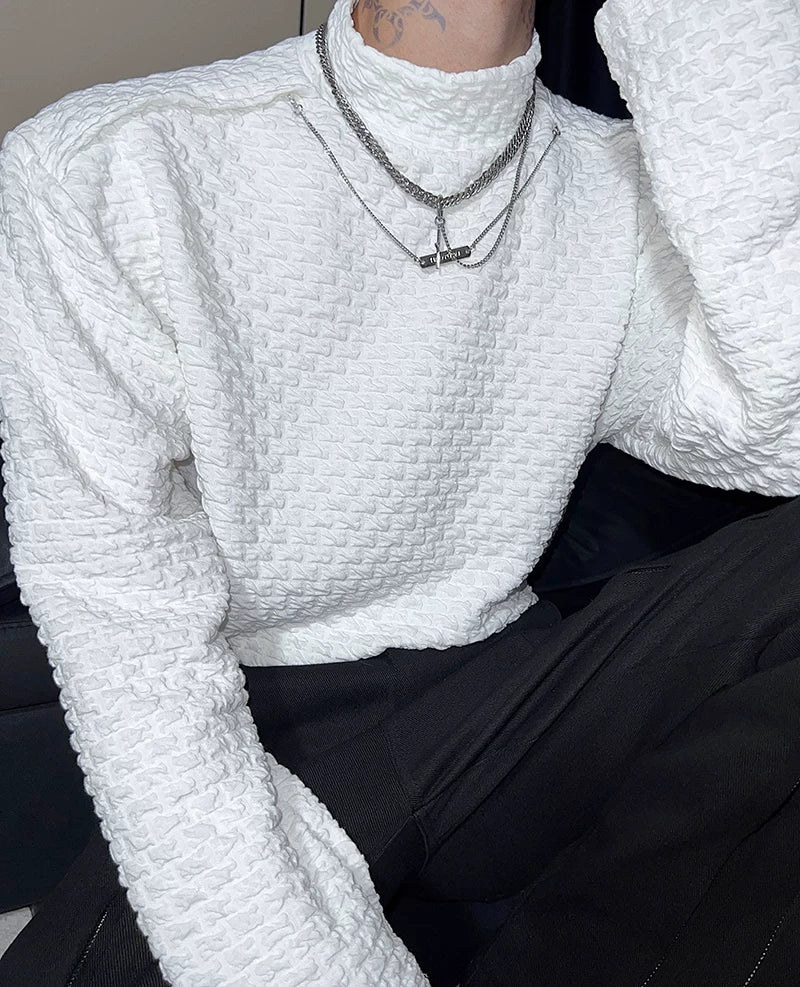 Frostcell Textured Mock-Neck Top