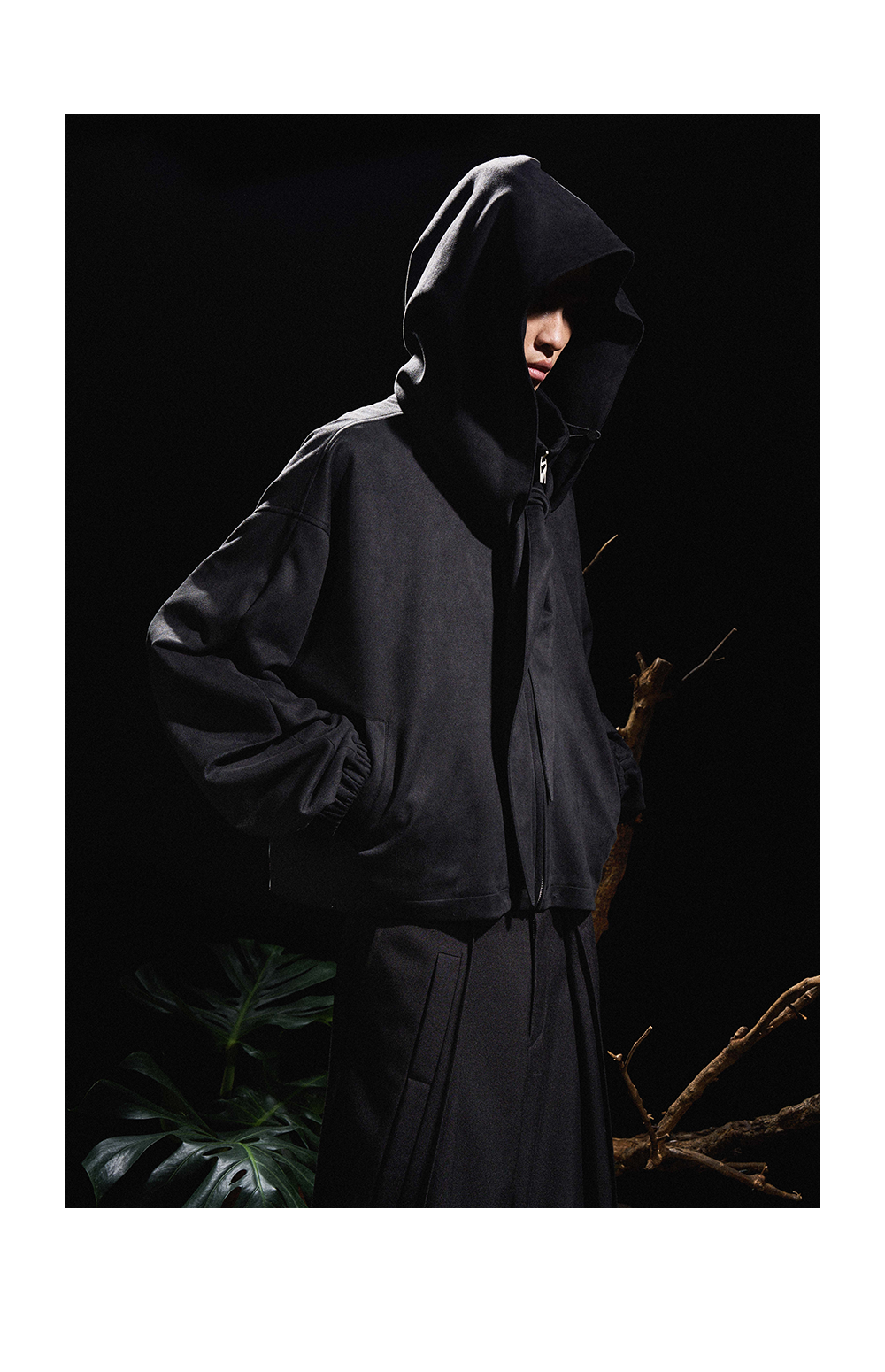 Sculpted Sleeve Funnel Neck Jacket