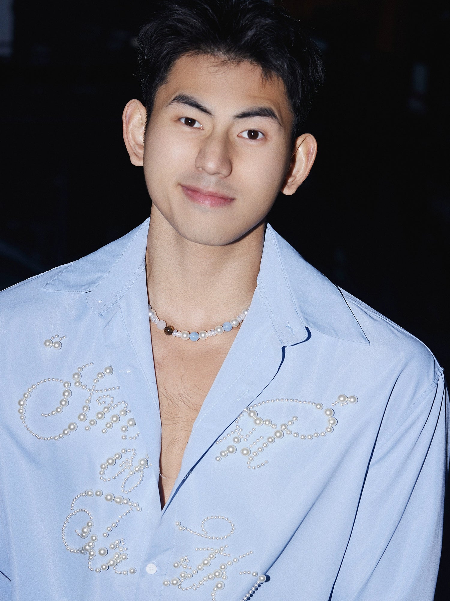 Pearl Script Embellished Shirt