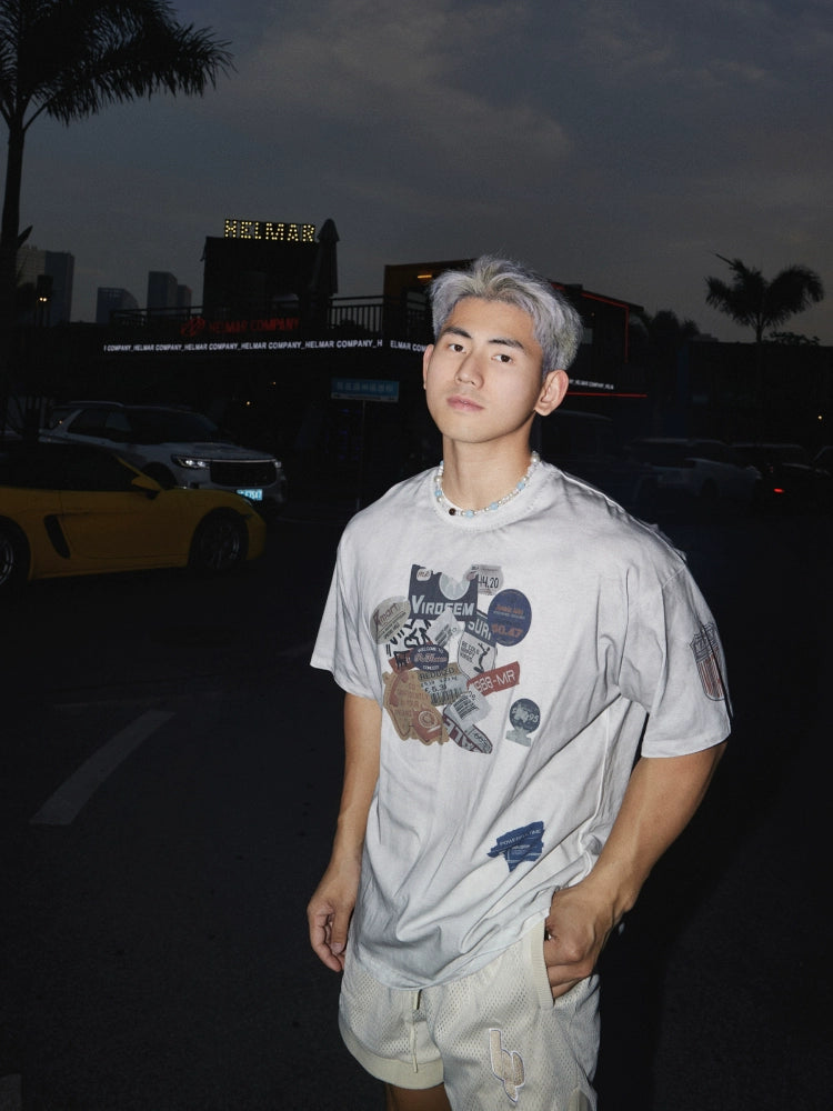 Vintage Badge Graphic White Tee