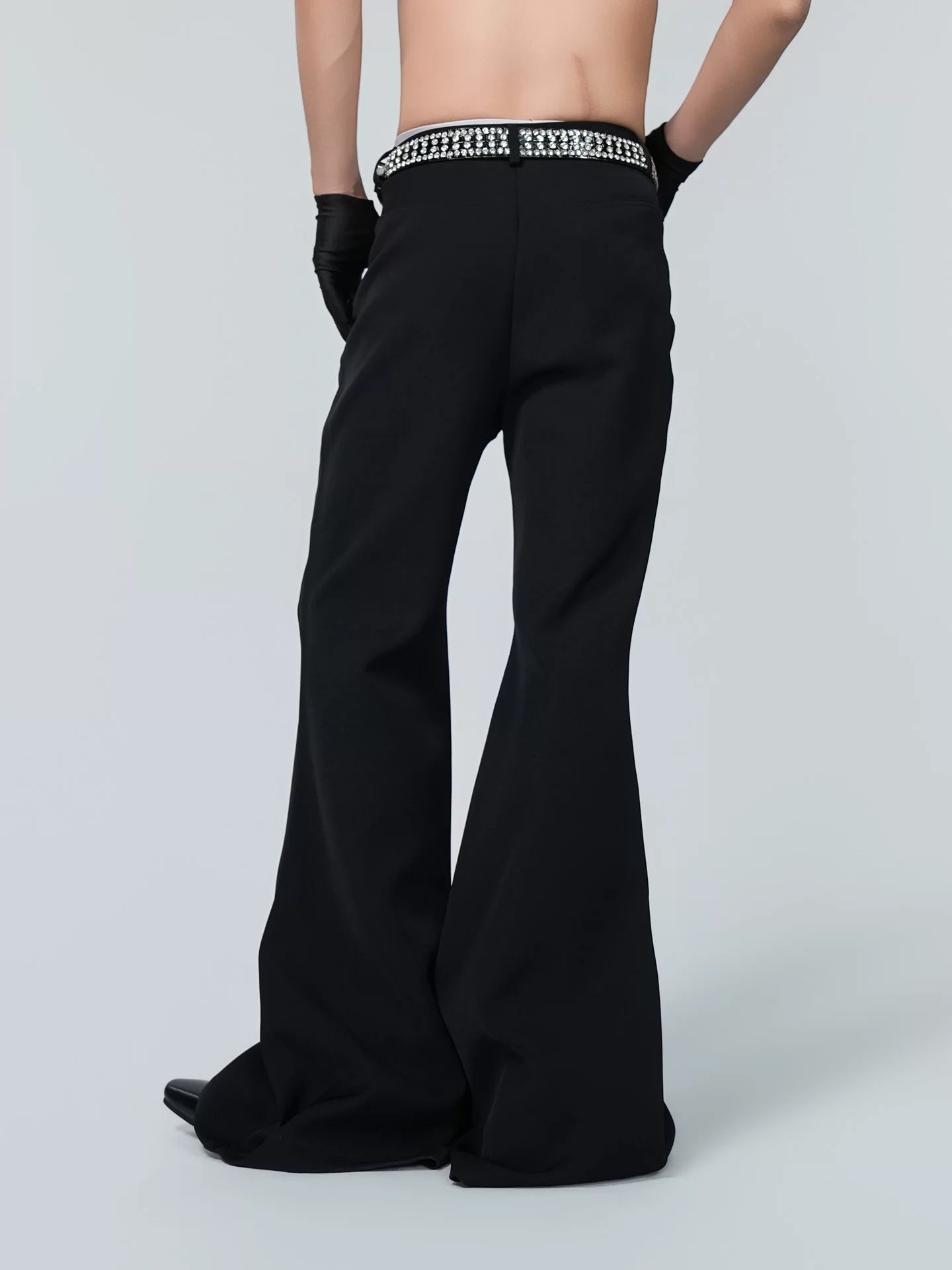 Midnight Blossom Starfall Pearl-Flare Trousers