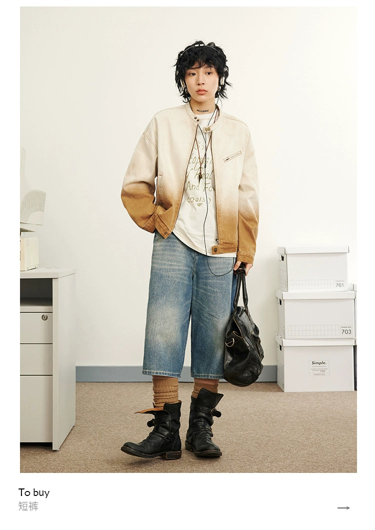 Veste en jean de gradient Octopusme