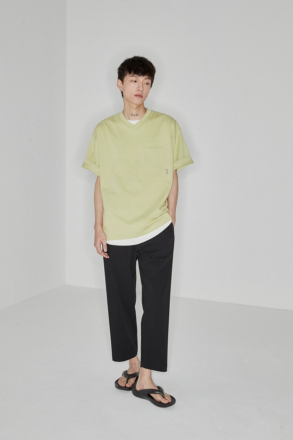 Pantalones de cintura elástica sin costura lateral