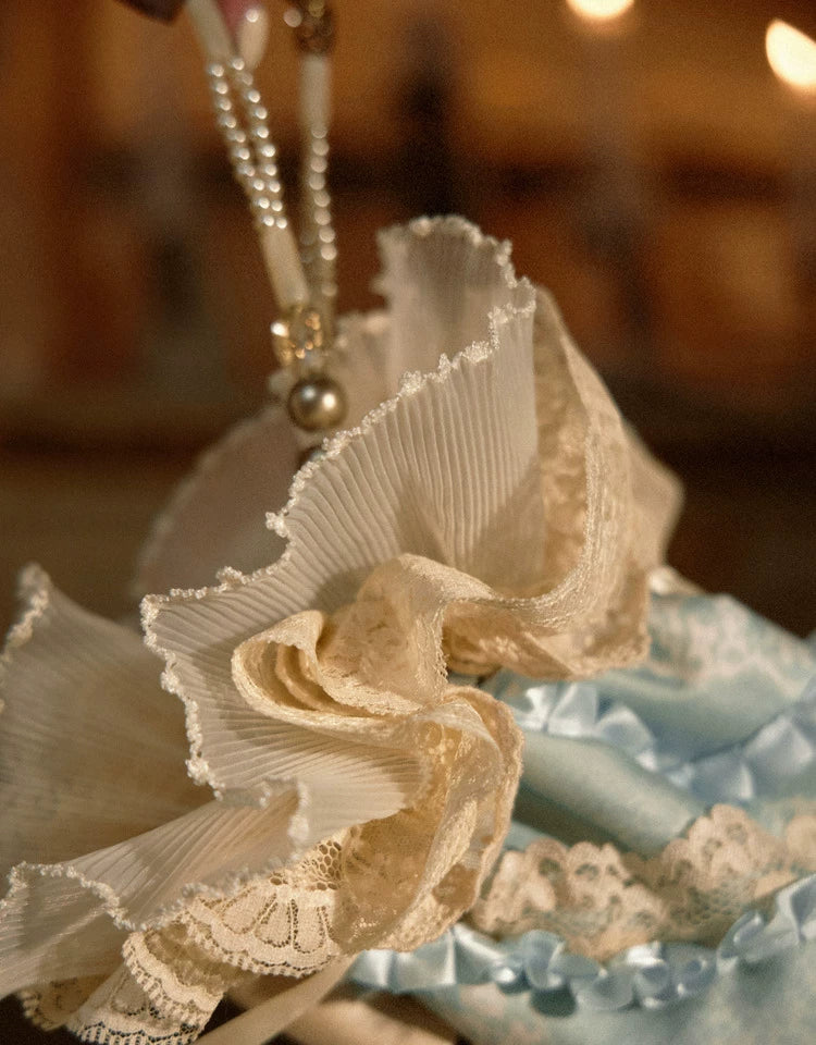 Lace Bow Cone Drawstring Handbag