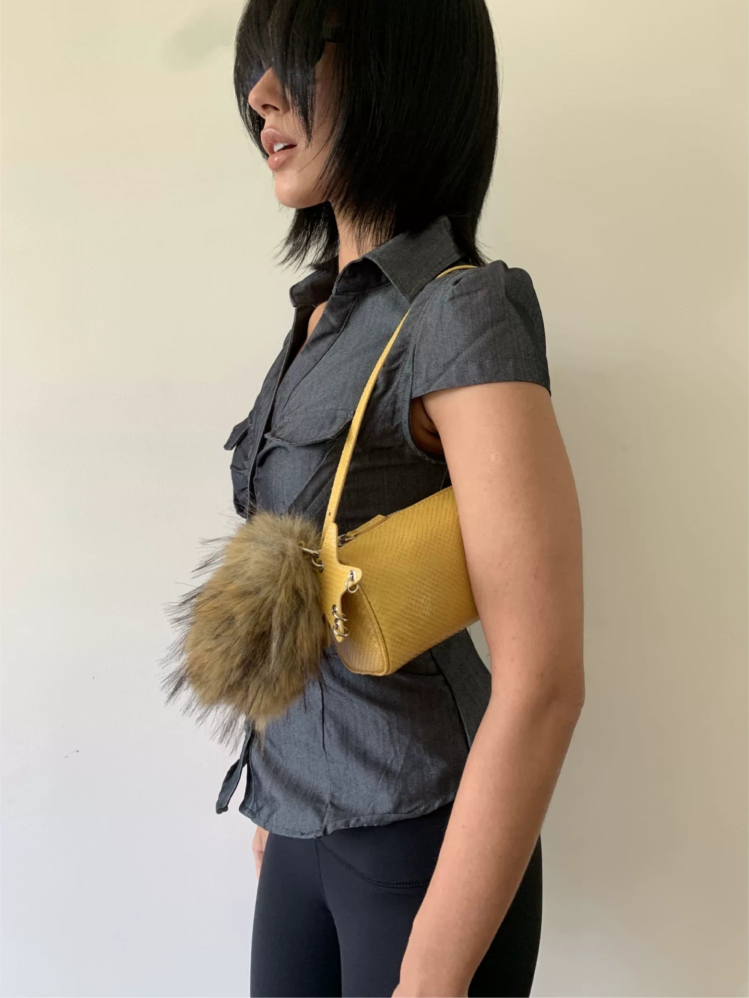 Faux-Fur Star Cylinder Shoulder Bag - view 2