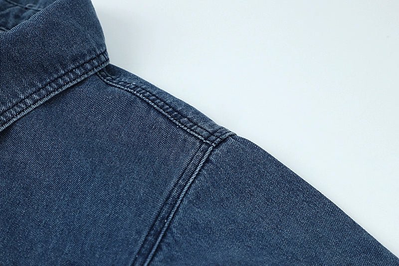 Veste de chemise en jean bleu foncé vintage