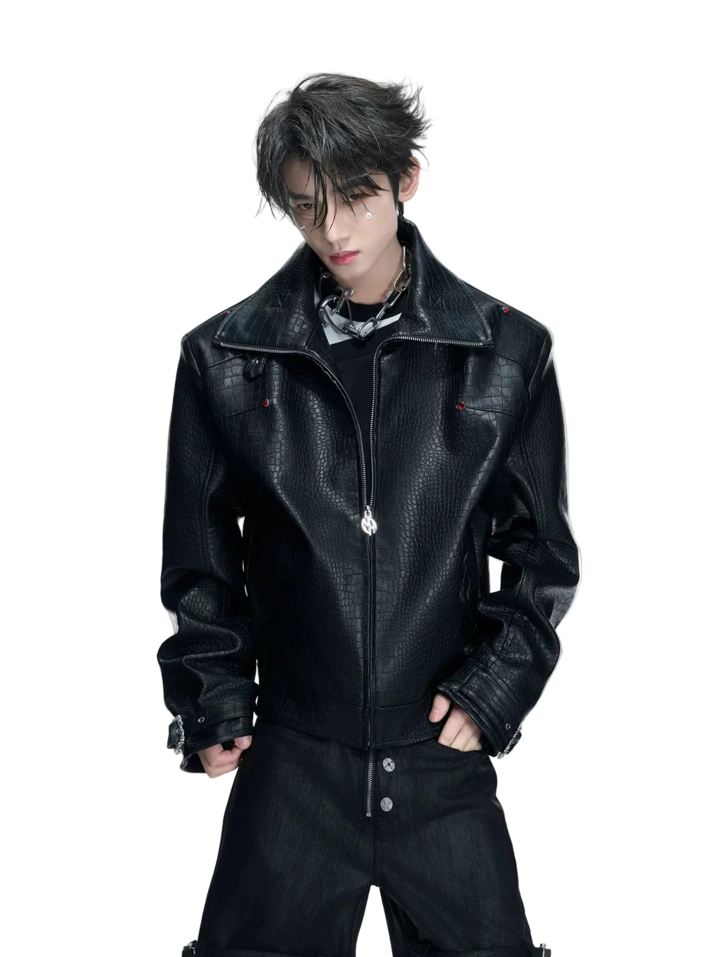 Obsidian Scale Moto Leather Jacket