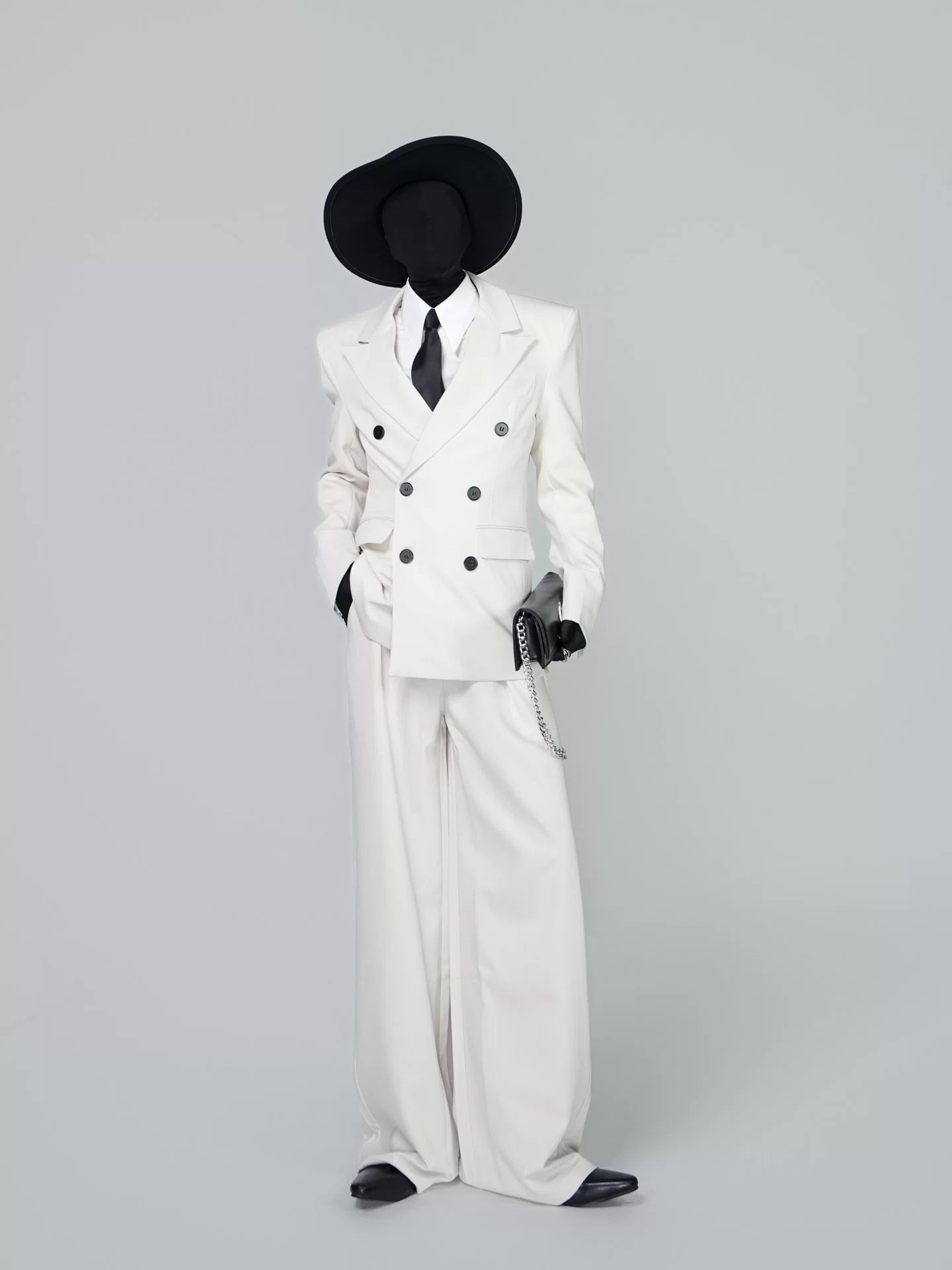 Ivory Eclipse Double-Breasted Power Jacket