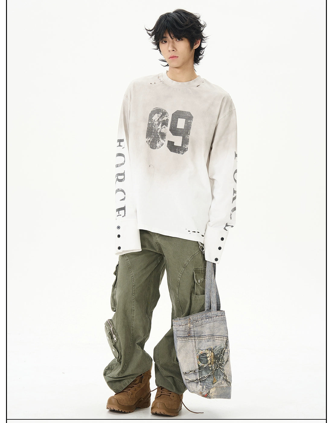 Distressed Force Graphic Long Sleeve Tee