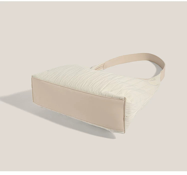 Vanilla Cloud Pleated Hobo Bag