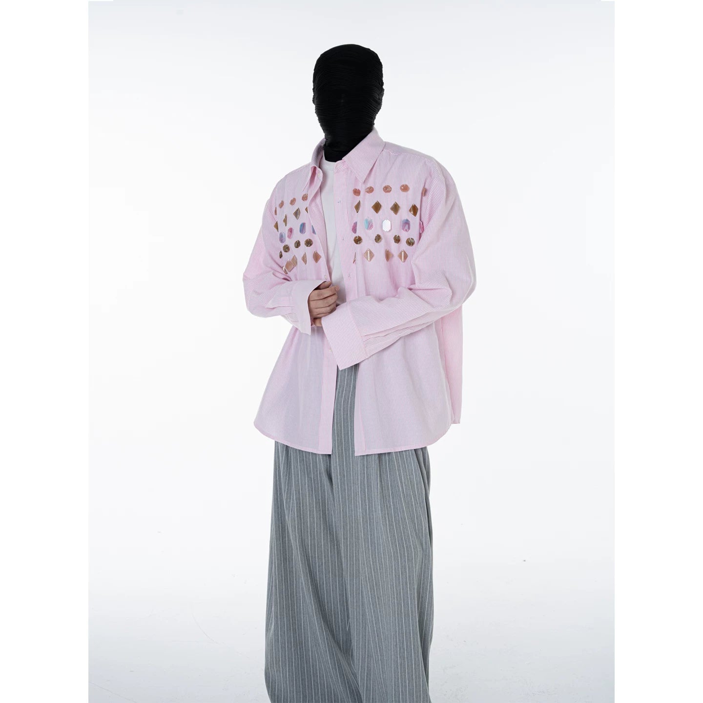 Crystal Constellation Oversized Stripe Shirt
