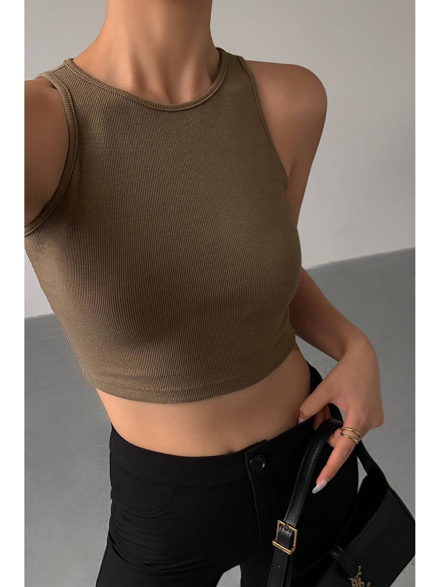 Summer Black Knitted Tank Top - chiclara