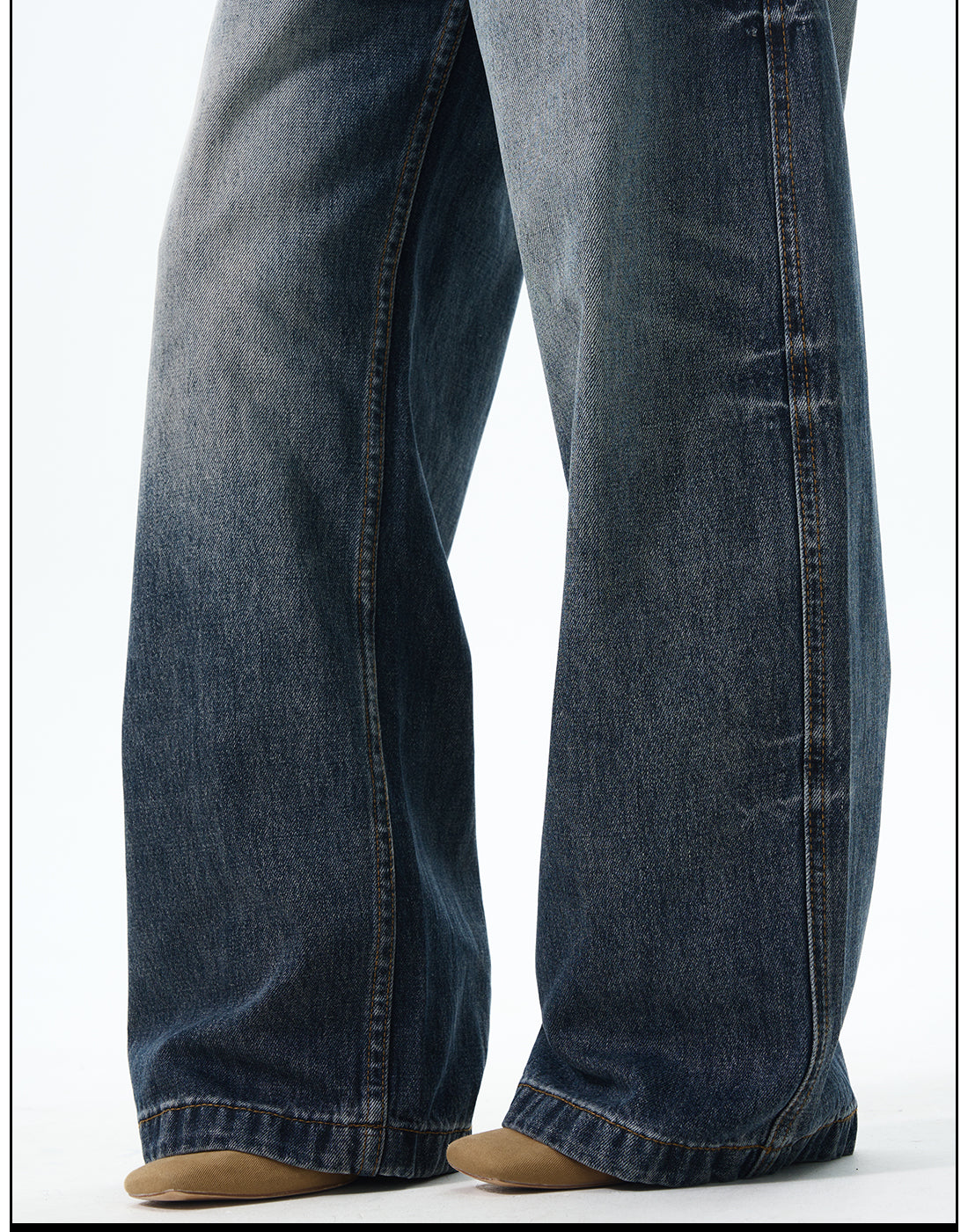 Vintage Wide-Leg Dark Denim Jeans