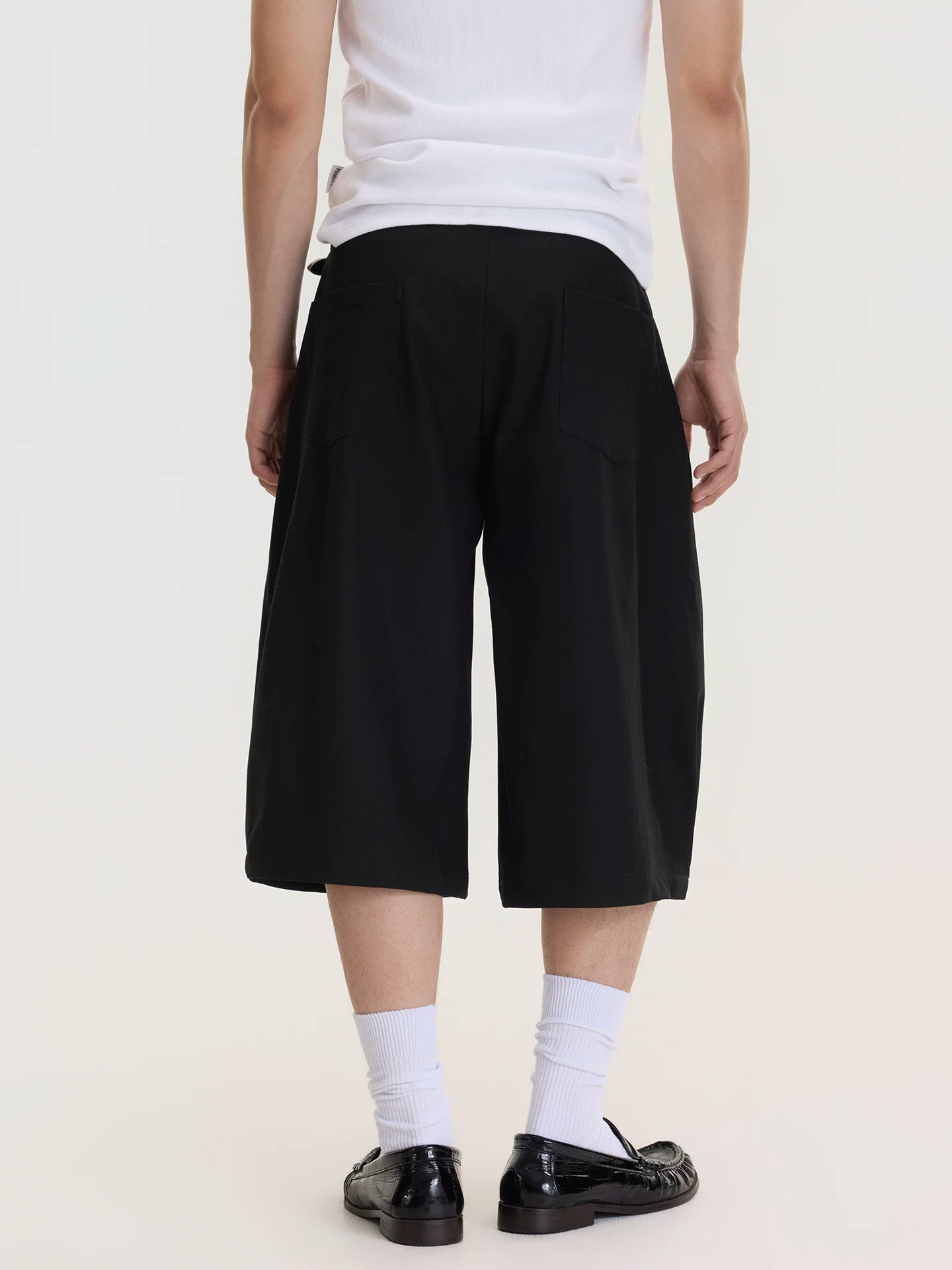 Midnight Button Drop-Crotch Culottes