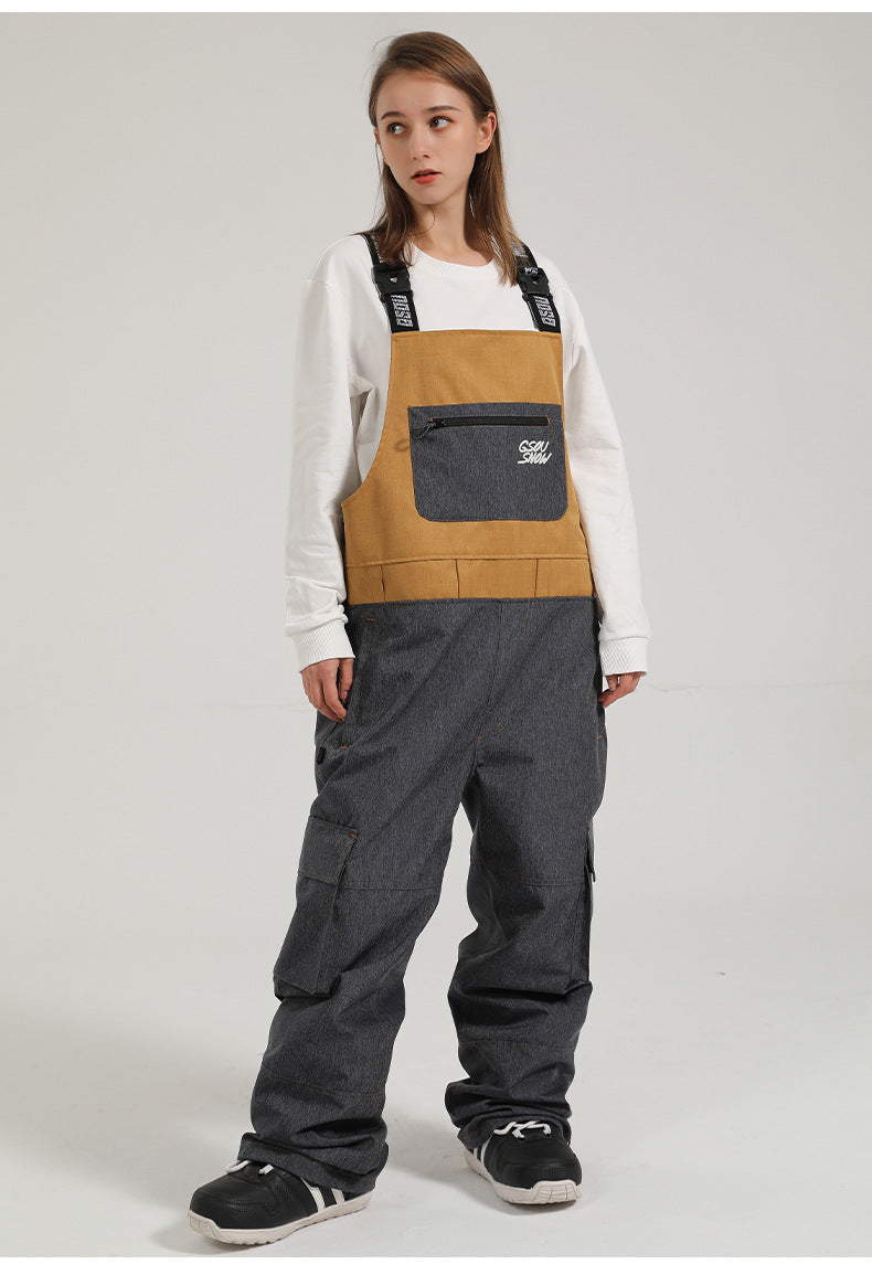 Contrast Crest Bib Snow Pants