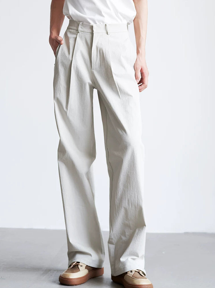 Ivory Axis Minimal Wide Trousers