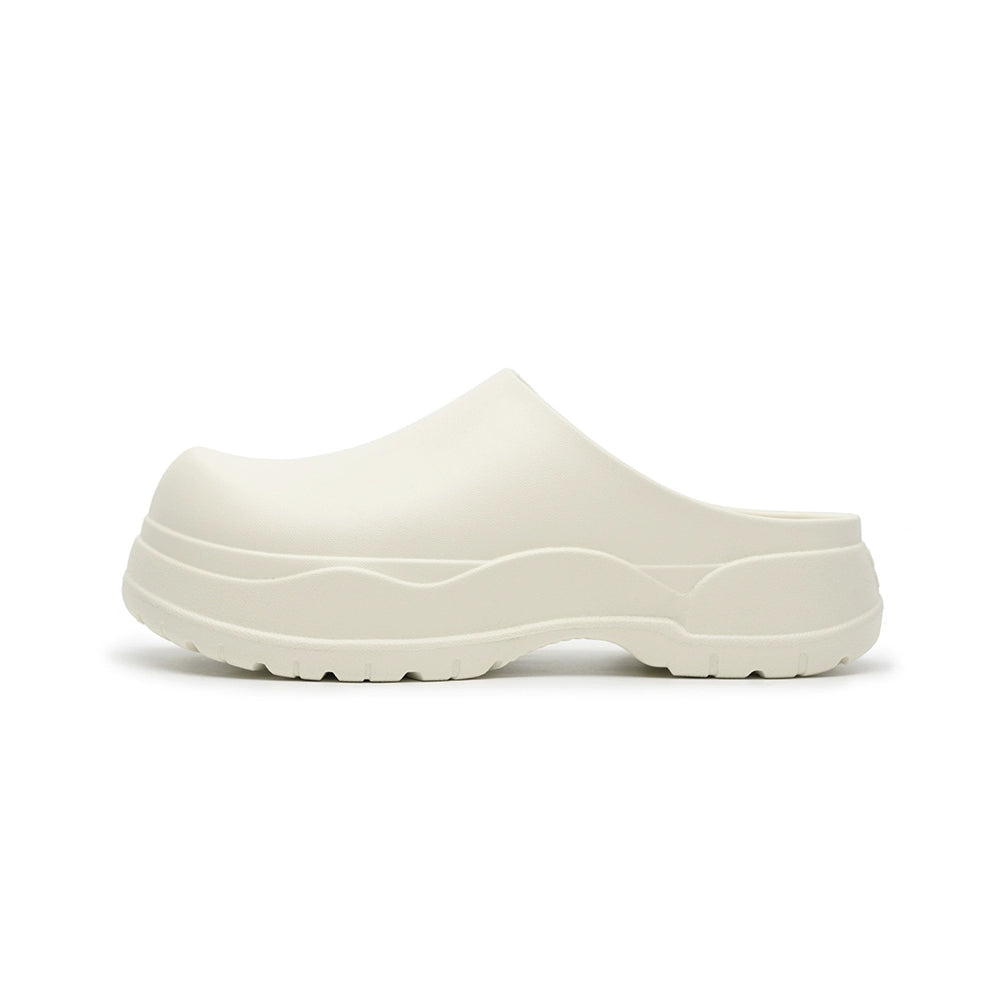 Black and White Slip-On Clogs