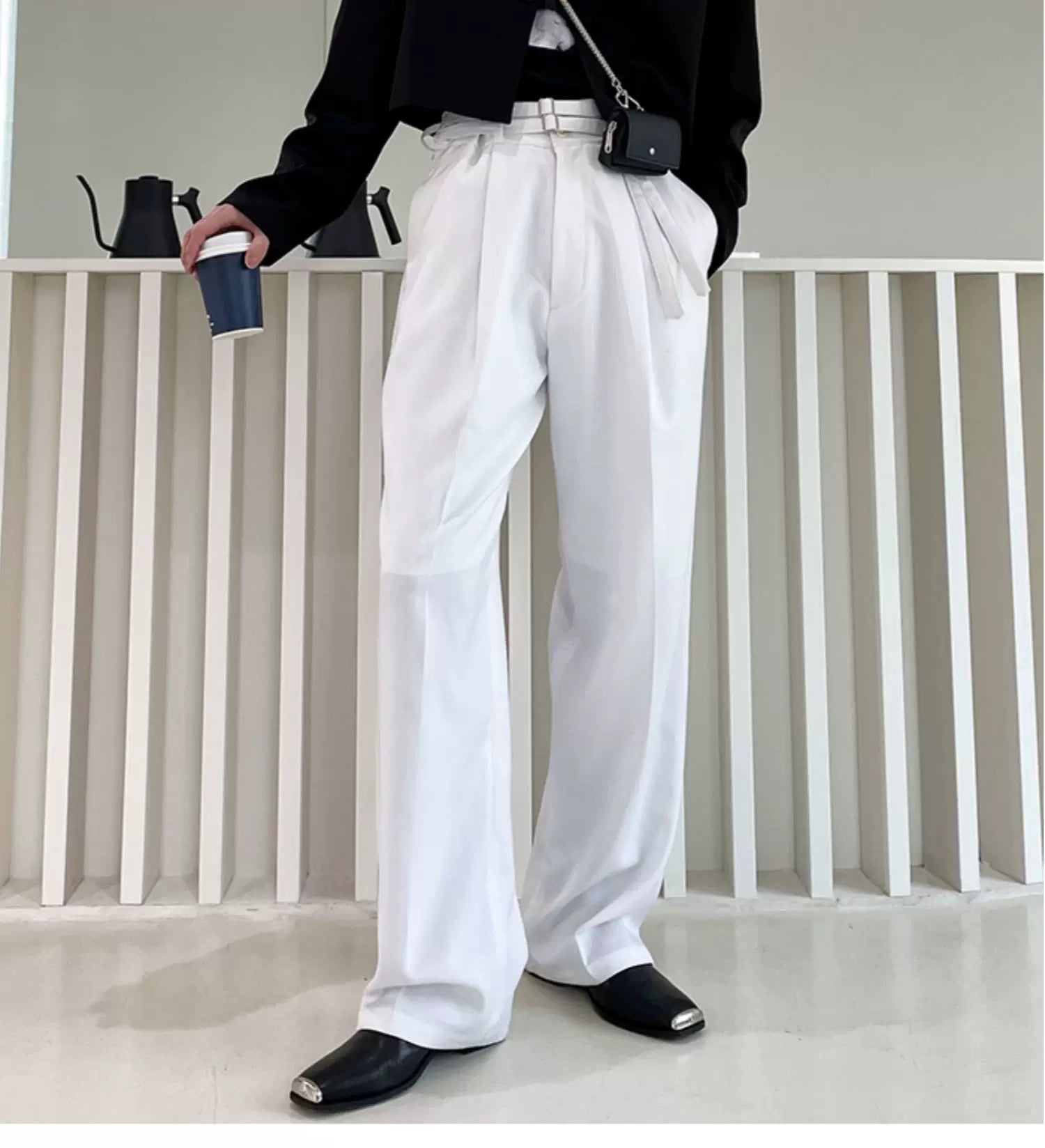 Mono Axis Ring-Belt Trousers