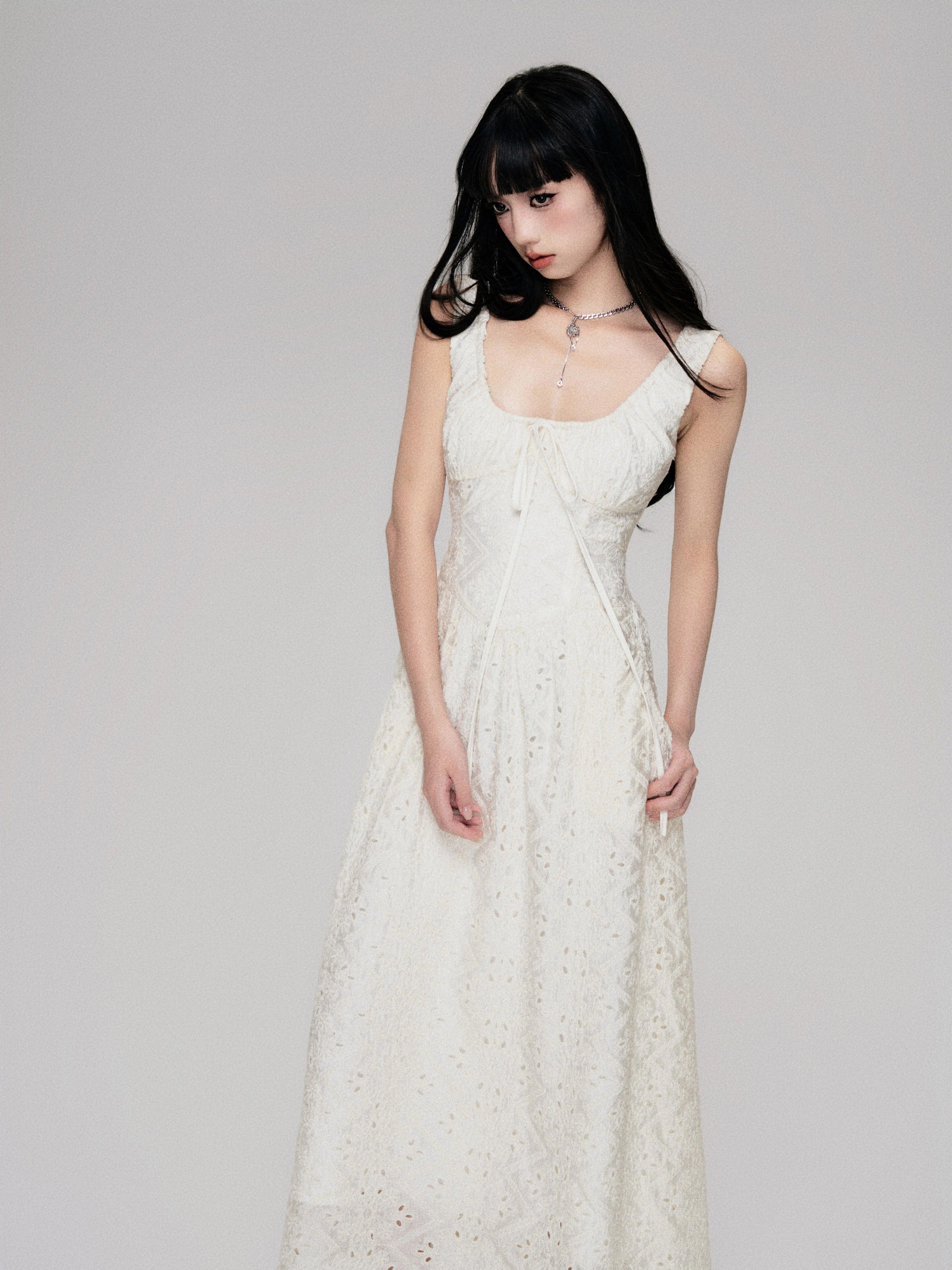 Luluswings Lace Enchantment Maxi Kleid - Frauen romantische Spitzenkleid in voller Länge in voller Länge