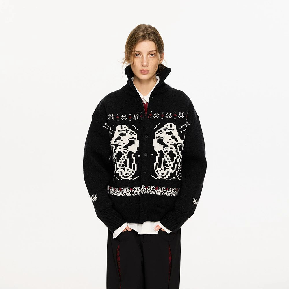 Arctic Fleece Animal Motif Button Cardigans and Sweaters