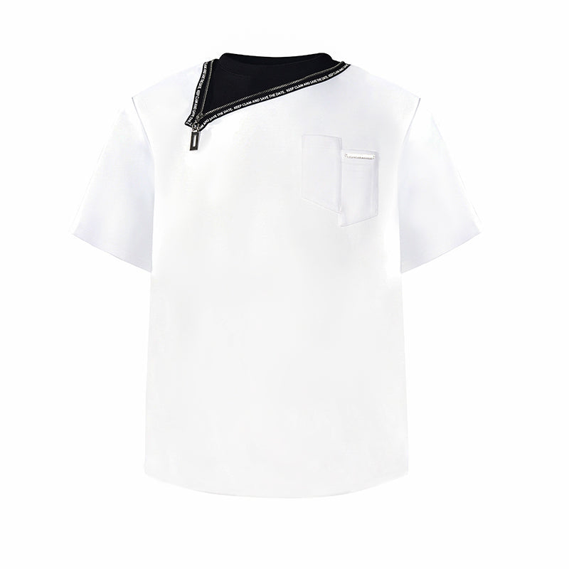 T-Shirt with Zipper Detail