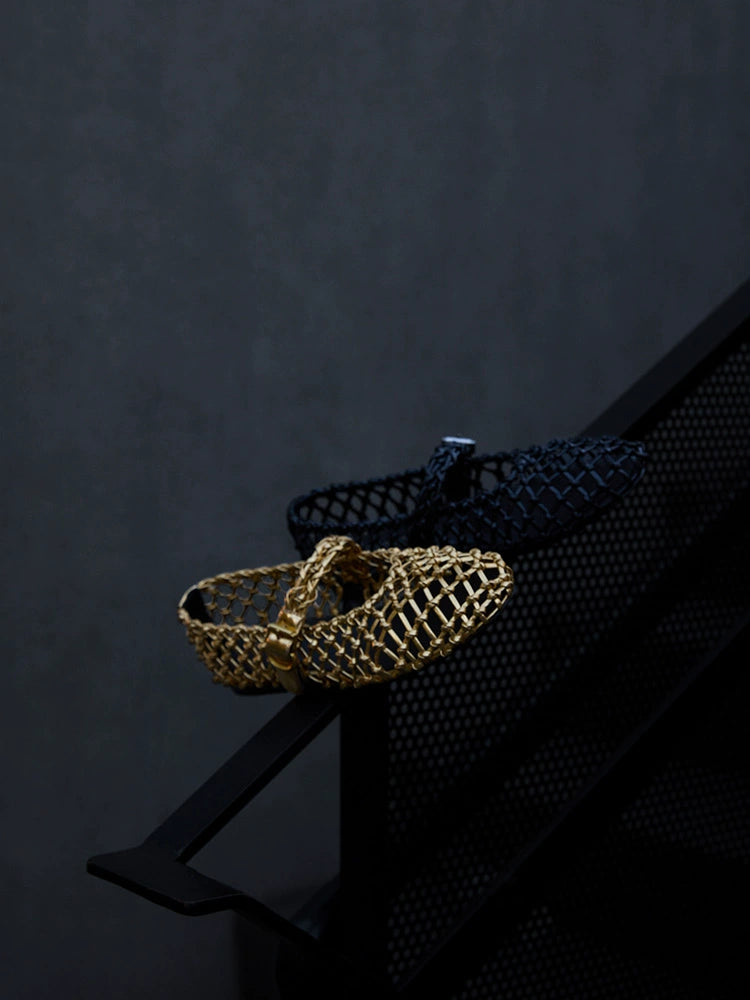 Vintage Lattice Strap Flats