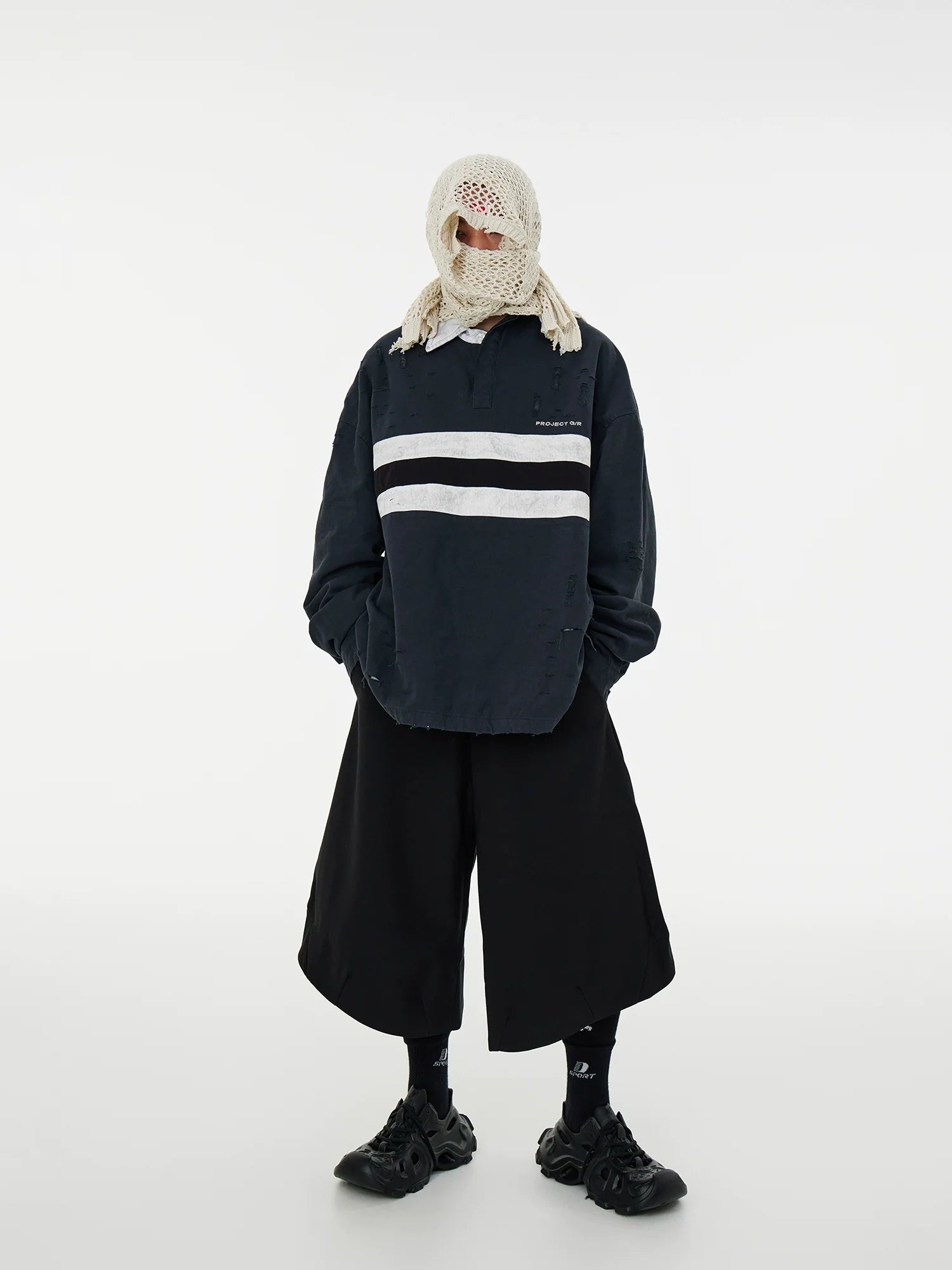 Distressed Stripe Varsity Rugby Shirt