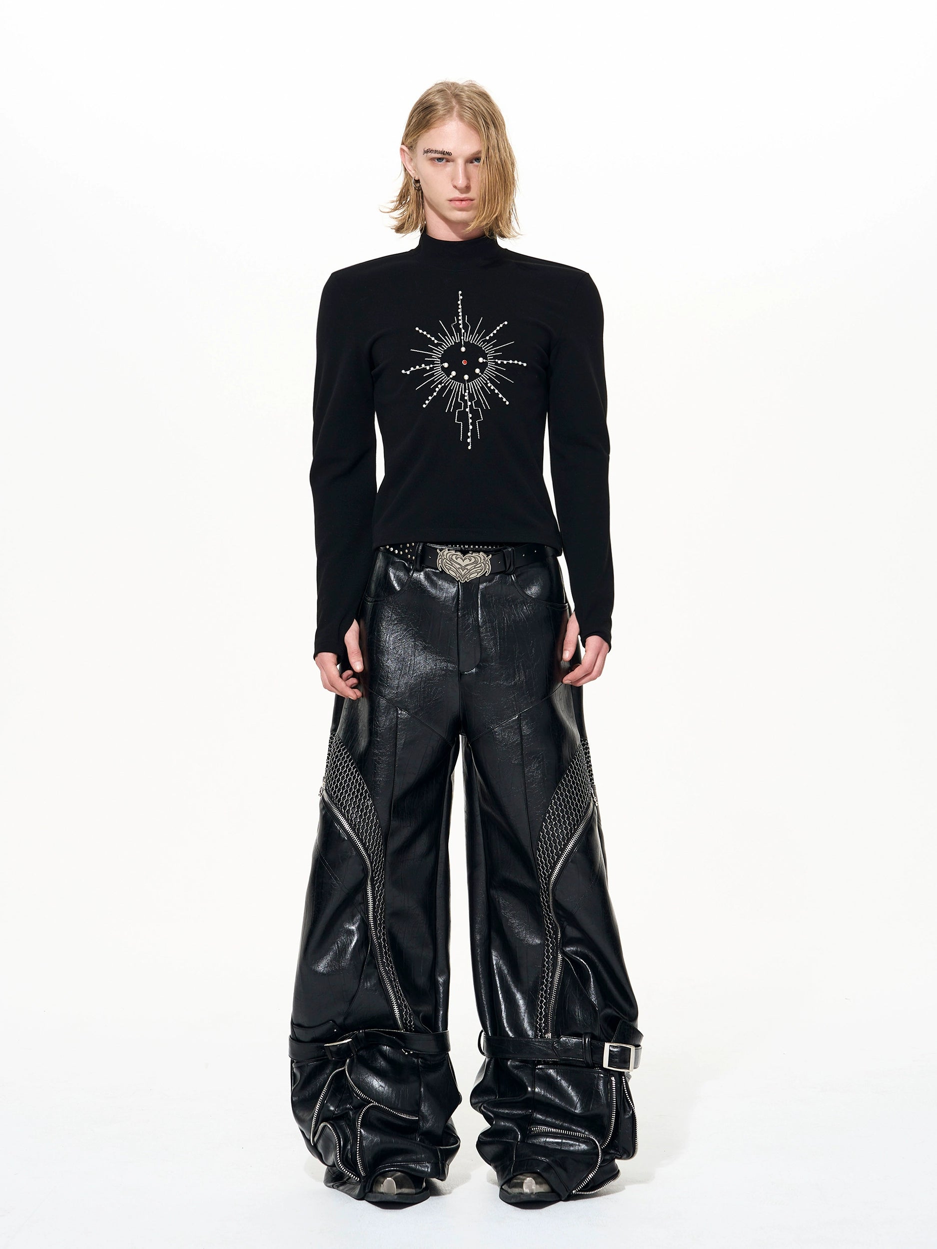 Solar Pulse Mock Neck Top