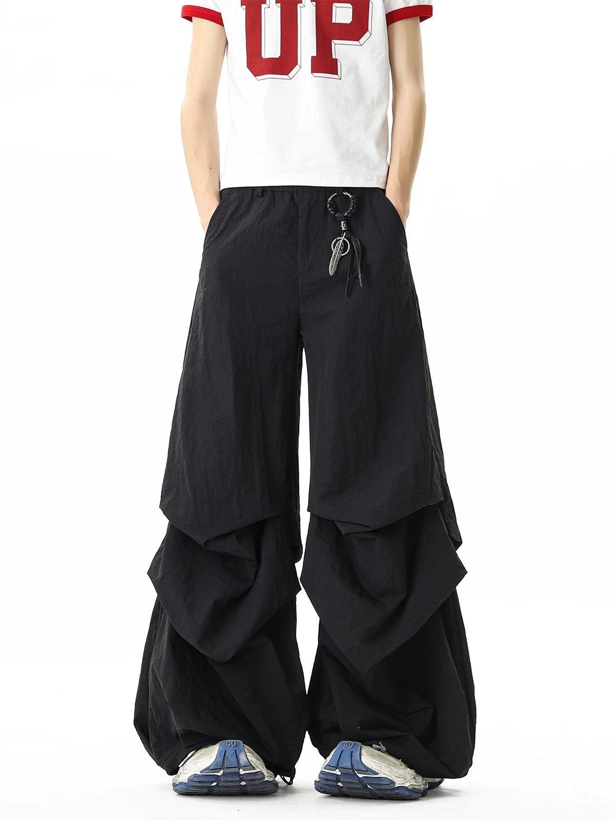 Obsidian Drape Parachute Skirt-Pants
