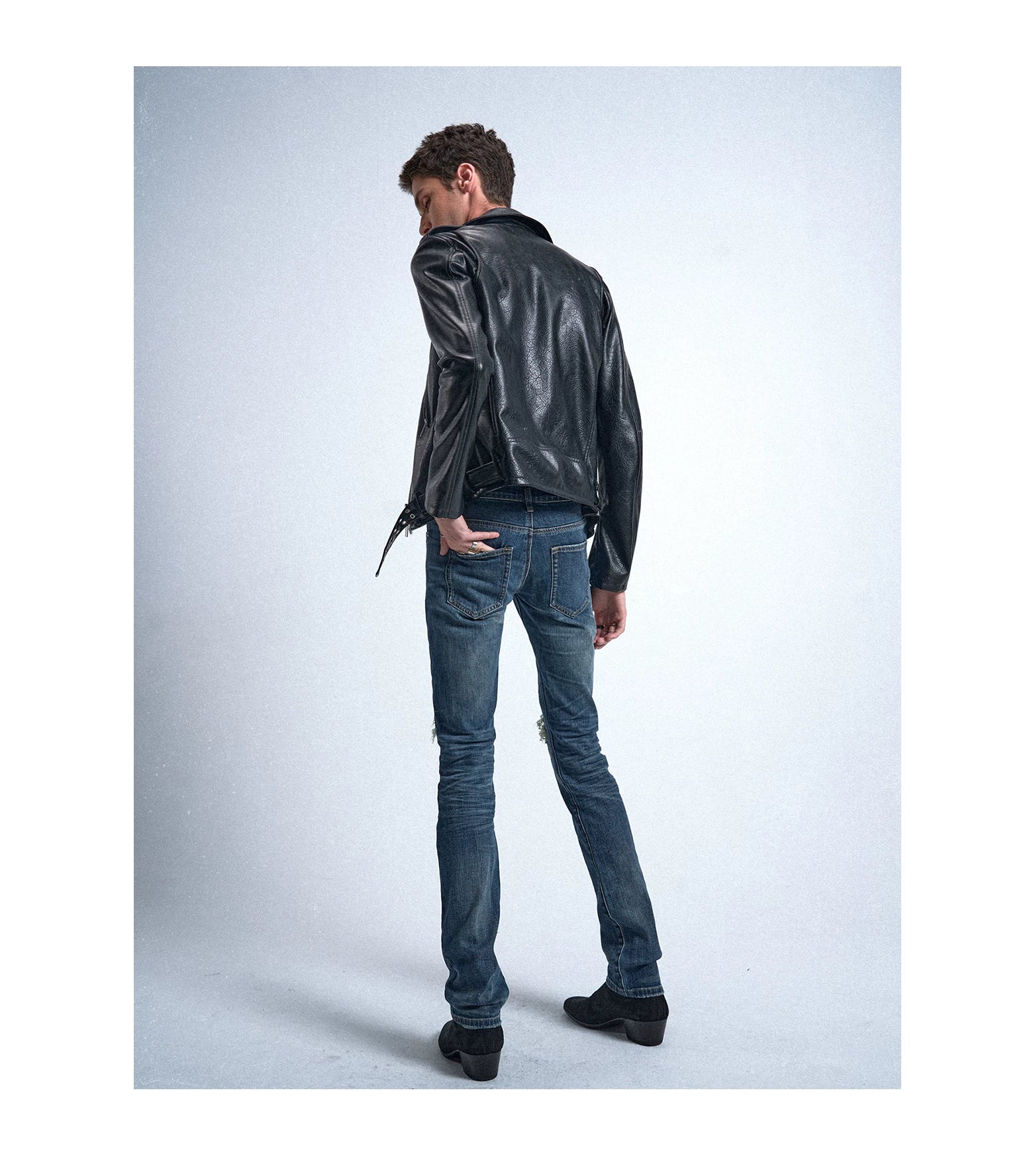 Blue Ghost Knee‑Slash Slim Jeans