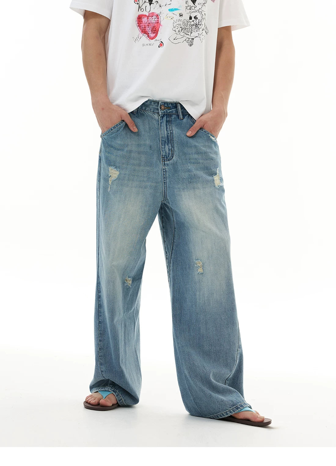 Ocean Fade Super‑Wide Jeans