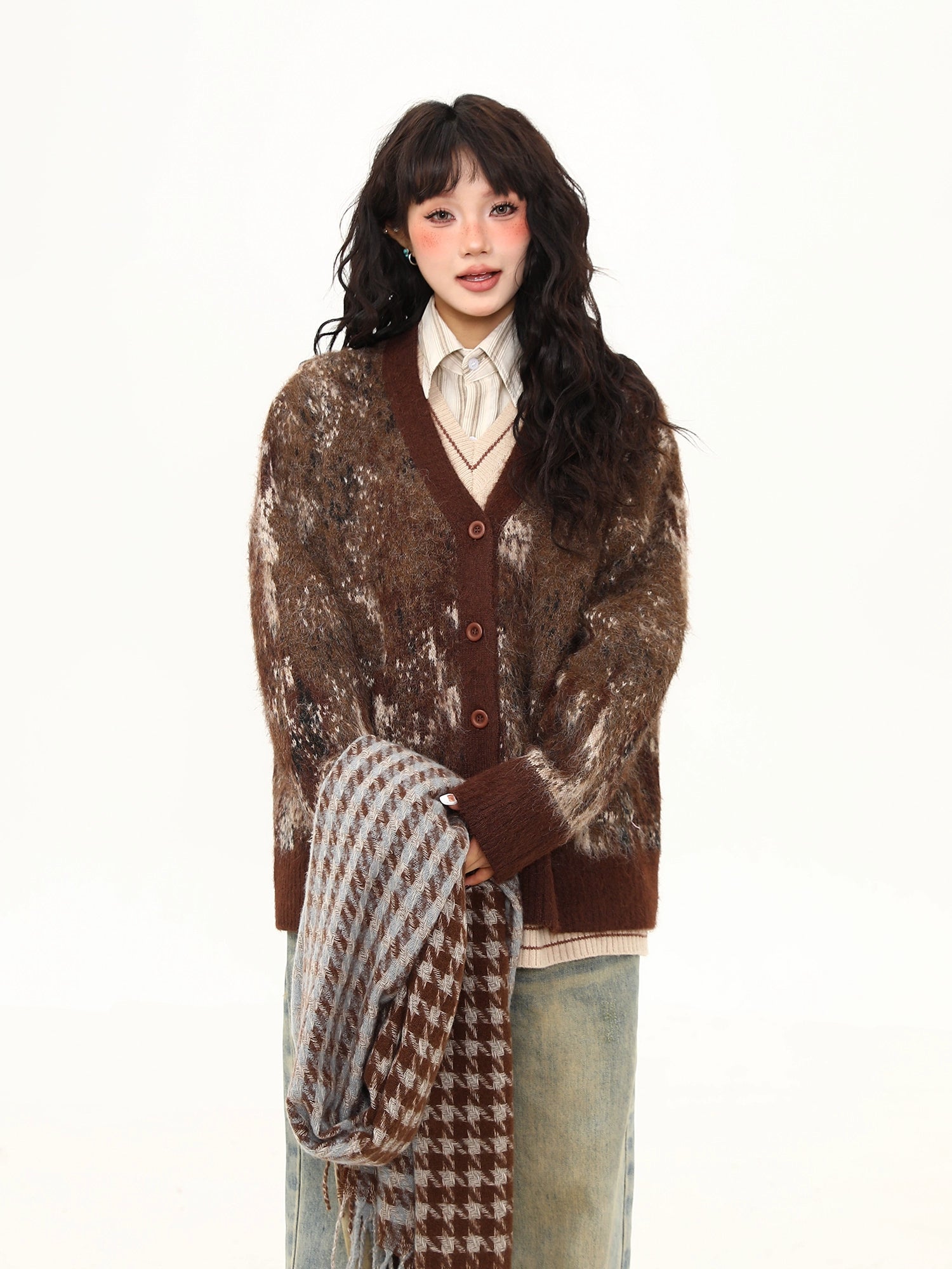 Chestnut Mocha Brushed Cardigan