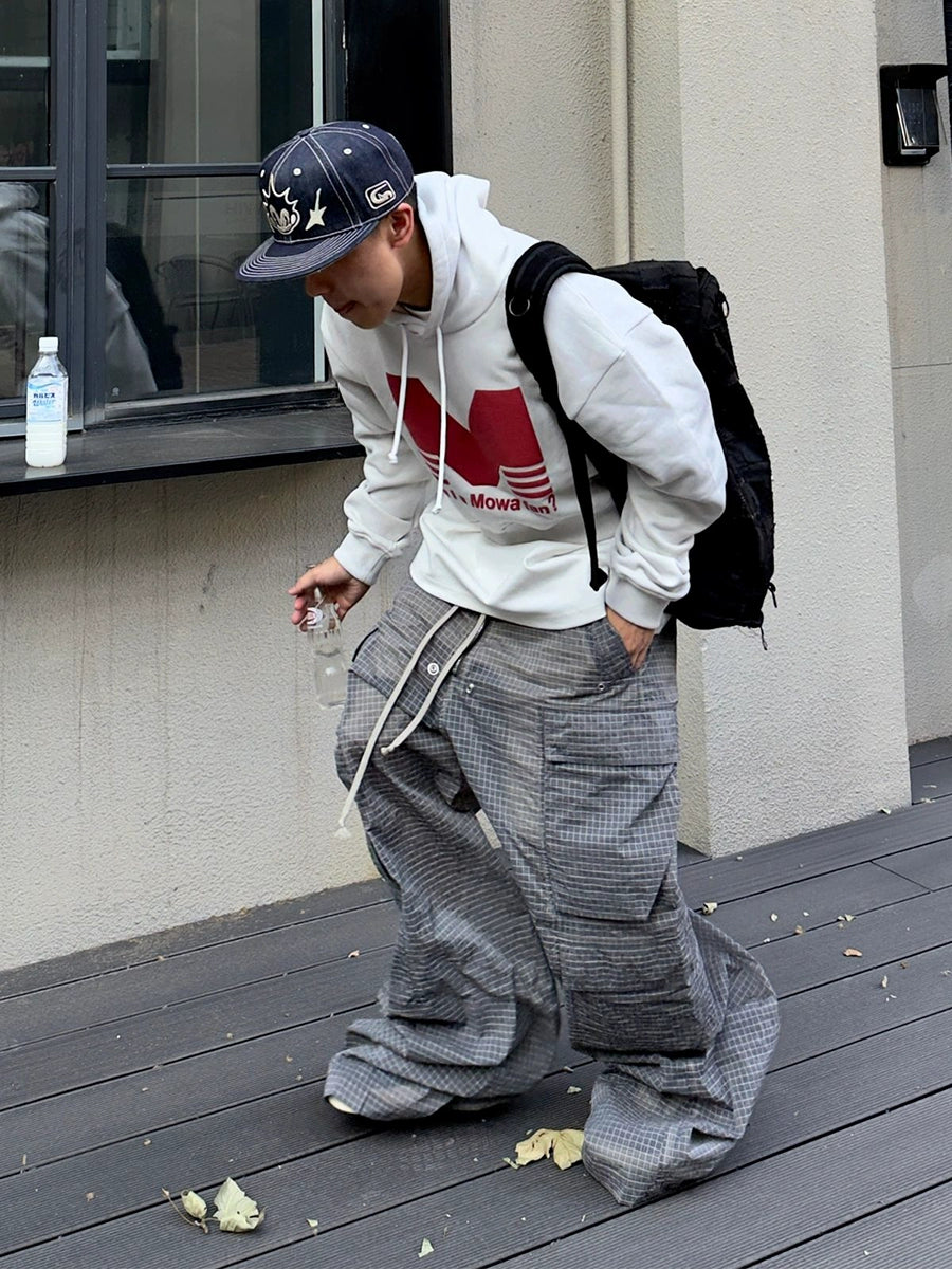 Cartoon Embroidered Denim Snapback Cap