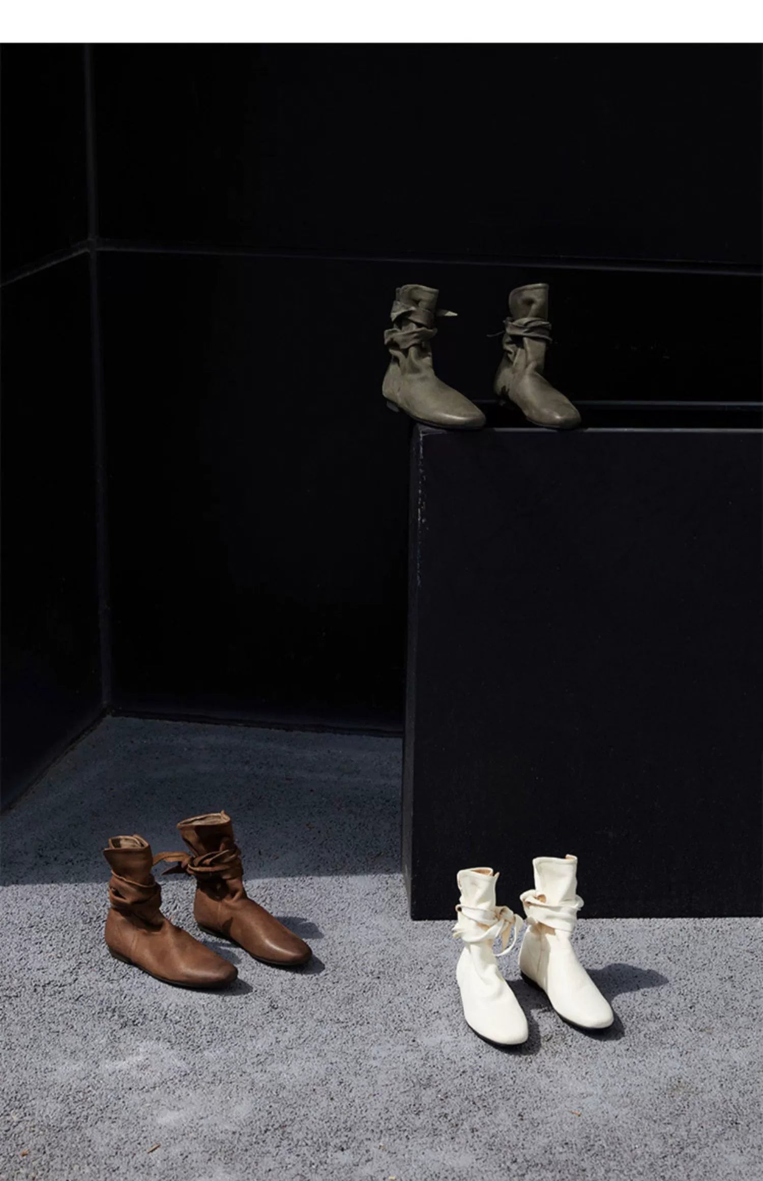 Pointed Toe Buckle Ankle Boots