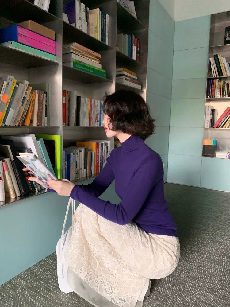 White Lace Floral Midi Skirt